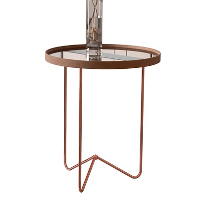 Mesa de Canto Alamanda com Espelho Castanho/Bronze - Jb Bechara