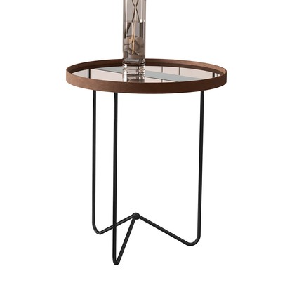 Mesa de Canto Alamanda com Espelho Castanho/Preto - Jb Bechara