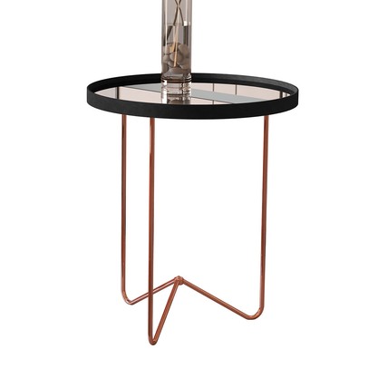 Mesa de Canto Alamanda com Espelho Preto/Bronze - Jb Bechara