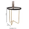 Mesa de Canto Alamanda com Espelho Preto/Dourado - Jb Bechara