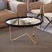 Mesa de Centro Alamanda com Espelho Preto/Dourado - Jb Bechara