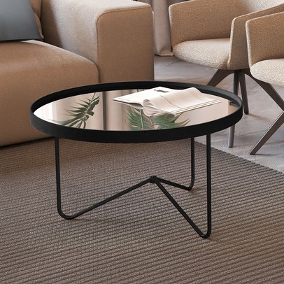 Mesa de Centro Alamanda com Espelho Preto/Preto - Jb Bechara