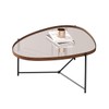 Mesa de Centro Orgânica Alamanda com Espelho Castanho/Preto - Jb Bechara