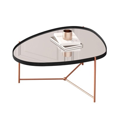 Mesa de Centro Orgânica Alamanda com Espelho Preto/Bronze - Jb Bechara