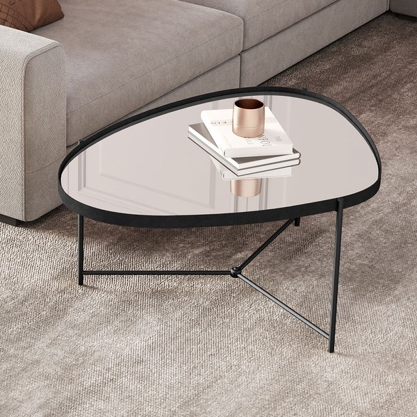 Mesa de Centro Orgânica Alamanda com Espelho Preto - Jb Bechara