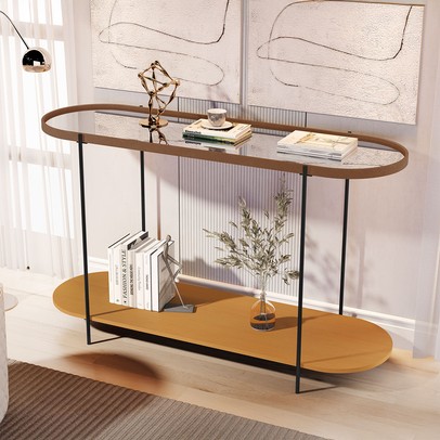 Aparador Alamanda com Espelho Castanho/Nature/Preto - Jb Bechara