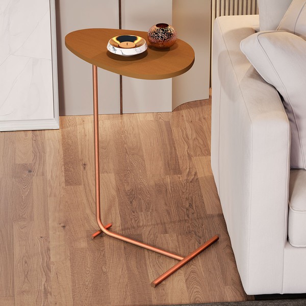 Mesa de Canto Orgânica Alamanda Nature/Bronze - Jb Bechara