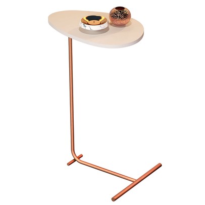 Mesa de Canto Orgânica Alamanda Off White/Bronze - Jb Bechara