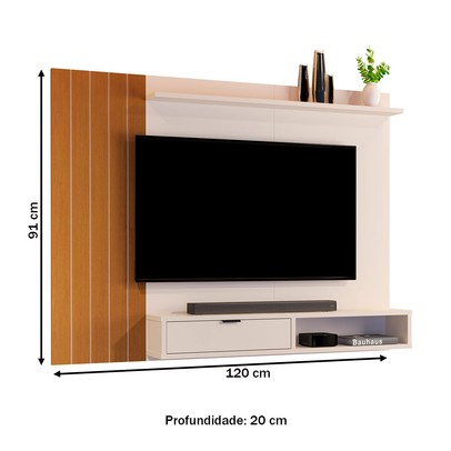 Painel para TV Até 40 Polegadas Jb 5001 1 Porta Off White/Nature - Jb Bechara
