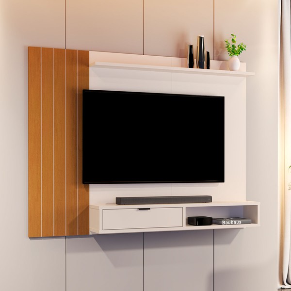 Painel para TV Até 40 Polegadas Jb 5001 1 Porta Off White/Nature - Jb Bechara