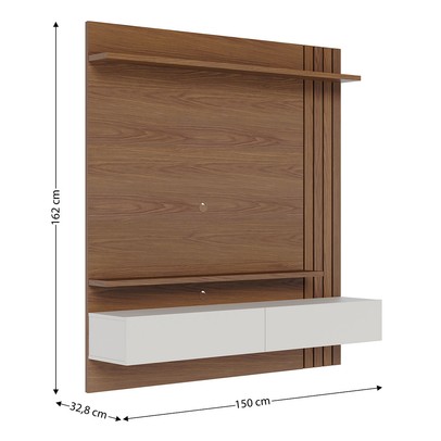 Painel para TV Até 65 Polegadas Juriti 2 Portas Ripado Amêndoa/Off White Matte - Colibri