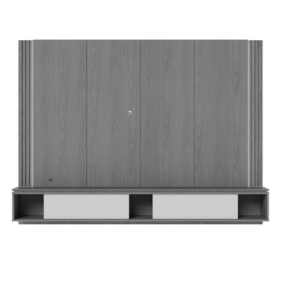 Painel para TV Até 75 Polegadas Loa 2 Portas Ripado com Led Freijó/Off White Matte - Colibri