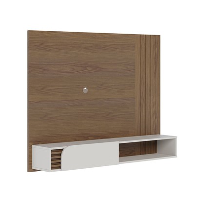 Painel para TV Até 60 Polegadas Jurere 1 Porta Ripado Amêndoa/Off White Matte - Colibri