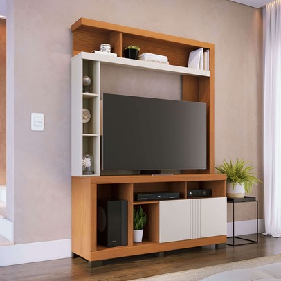 Estante para TV Até 50 Polegadas Elba 2 Portas Freijó/Off White Matte - Colibri