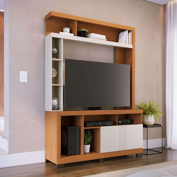 Estante para TV Até 50 Polegadas Elba 2 Portas Freijó/Off White Matte - Colibri