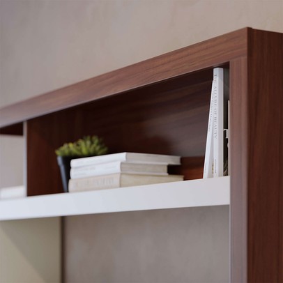 Estante para TV Até 50 Polegadas Elba 2 Portas Nogueira Real/Off White Matte - Colibri