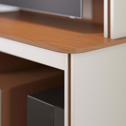 Estante para TV Até 65 Polegadas Belaya 2 Portas Freijó/Off White Matte - Colibri