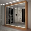 Guarda-Roupa Casal Del Plata 3 Portas 4 Gavetas Espelhado Cinamomo/Off White - Panorama Móveis