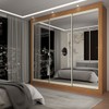 Guarda-Roupa Casal Del Plata 3 Portas 4 Gavetas Espelhado Cinamomo/Off White - Panorama Móveis