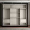Guarda-Roupa Casal Del Plata 3 Portas 4 Gavetas com Espelho Preto - Panorama Móveis