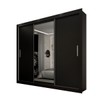 Guarda-Roupa Casal Del Plata 3 Portas 4 Gavetas com Espelho Preto - Panorama Móveis