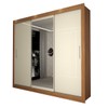 Guarda-Roupa Casal Del Plata 3 Portas 4 Gavetas com Espelho Cinamomo/Off White- Panorama Móveis