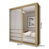 Guarda-Roupa Solteiro Rosário 100% Mdf 3 Portas 3 Gavetas com Espelho Castanho/Off White - Panorama Móveis