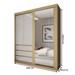 Guarda-Roupa Solteiro Rosário 100% Mdf 3 Portas 3 Gavetas com Espelho Castanho/Off White - Panorama Móveis