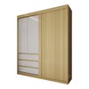 Guarda-Roupa Solteiro Rosário 100% Mdf 3 Portas 3 Gavetas Castanho/Off White - Panorama Móveis
