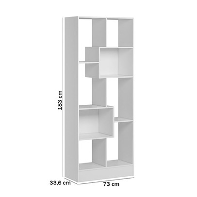 Estante para Livros 8 Prateleiras Branco - Qmovi