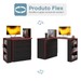 Cômoda 3 Gavetas com Mesa Giratória Preto/Vermelho - Qmovi
