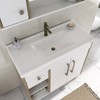 Armário de Banheiro Patina 3 Portas 1 Gaveta com Cuba Branco/Carvalho Cartagena - Ozini Móveis