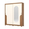 Guarda-Roupa Casal Talles 2 Portas 3 Gavetas com Espelho Nature/Off White - Henn