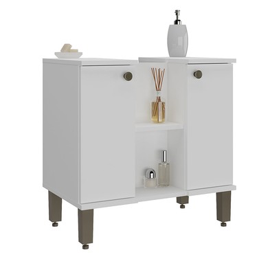 Armário de Banheiro Monte Carlo 2 Portas Branco - Ozini Móveis