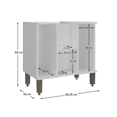 Armário de Banheiro Monte Carlo 2 Portas Branco - Ozini Móveis