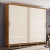 Guarda-Roupa Casal Cayman 2 Portas 6 Gavetas 100% Mdf Ripado Nature/Off White - Henn