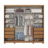 Guarda-Roupa Casal Cayman 2 Portas 6 Gavetas 100% Mdf Ripado Nature/Off White - Henn
