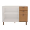 Balcão de Cozinha para Pia 120 Cm Atria 2 Portas 3 Gavetas Branco Fosco/Teka Soho - Genialflex