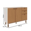 Balcão de Cozinha para Pia 120 Cm Atria 2 Portas 3 Gavetas Branco Fosco/Teka Soho - Genialflex