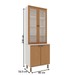 Cristaleira 80 Cm Atria 4 Portas com Vidro Branco Fosco/Teka Soho - Genialflex