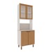 Paneleiro 80 Cm Atria 4 Portas com Vidro Branco Fosco/Teka Soho - Genialflex