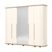 Guarda-Roupa Casal Premium 6 Portas 6 Gavetas Ripado com Espelho Off White/Nature - Henn