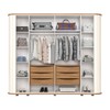 Guarda-Roupa Casal Premium 6 Portas 6 Gavetas Ripado com Espelho Off White/Nature - Henn
