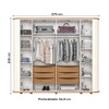 Guarda-Roupa Casal Premium 6 Portas 6 Gavetas Ripado com Espelho Off White/Nature - Henn