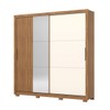 Guarda-Roupa Casal Vasti 2 Portas 4 Gavetas Ripado com Espelho Nature/Off White - Henn