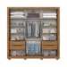 Guarda-Roupa Casal Vasti 2 Portas 4 Gavetas Ripado com Espelho Nature/Off White - Henn