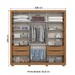 Guarda-Roupa Casal Vasti 2 Portas 4 Gavetas Ripado com Espelho Nature/Off White - Henn