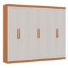 Guarda-Roupa Casal Madri 6 Portas 4 Gavetas 100% Mdf Cinamomo/Branco - Genialflex