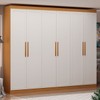 Guarda-Roupa Casal Madri 6 Portas 4 Gavetas 100% Mdf Cinamomo/Branco - Genialflex
