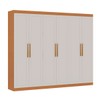Guarda-Roupa Casal Madri 6 Portas 4 Gavetas 100% Mdf Cinamomo/Branco - Genialflex